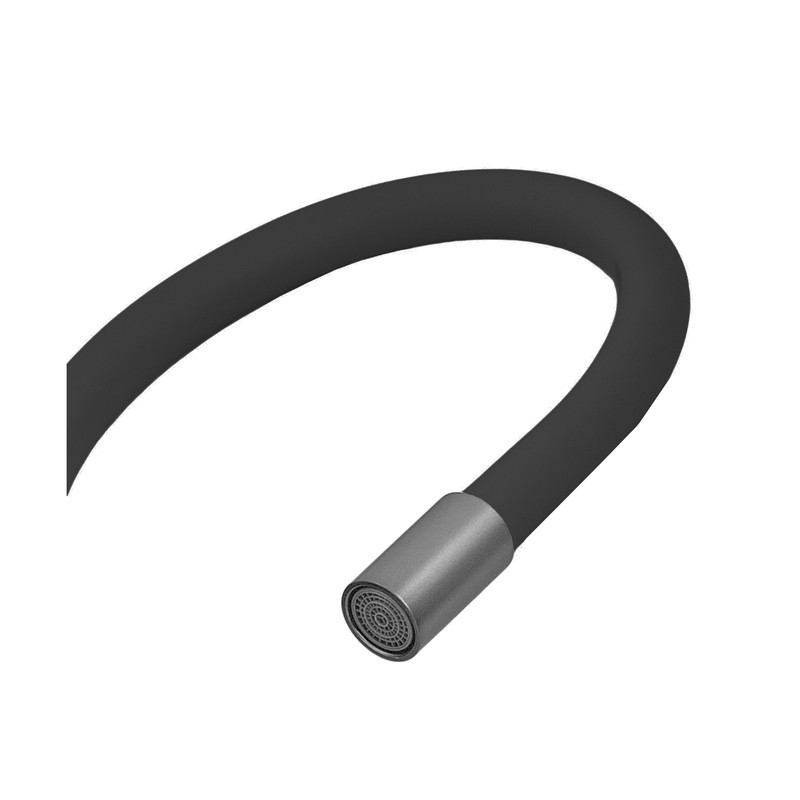 Кухонный смеситель Champion EZA-011 Graphite REFL.Black с черным силиконовым изливом из нержавеющей стали (MX9555) Харьков - изображение 2