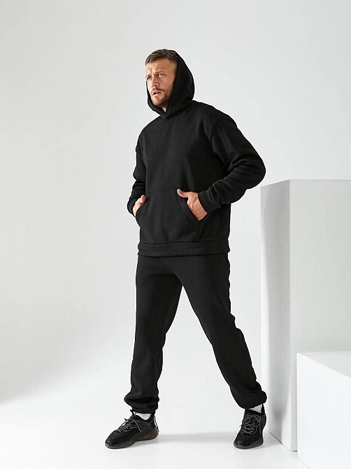 Чоловічий спортивний теплий костюм на флісі Чорний 50/52 Харків - фото 6