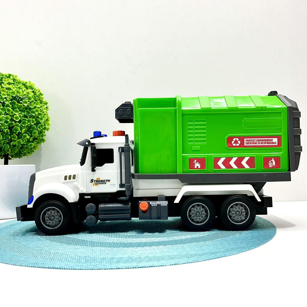 Спецтехніка машинка інерційна звук підсвічування механічне підйом стріли 35 см Зелена (687-46 C)C) Чернігів - фото 2