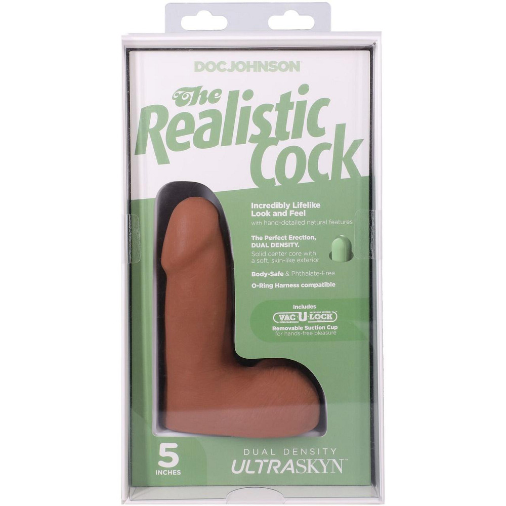 Фалоімітатор Doc Johnson The Realistic Cock ULTRASKYN - 5 Inch with Balls Caramel Sex Aura Київ - фото 10