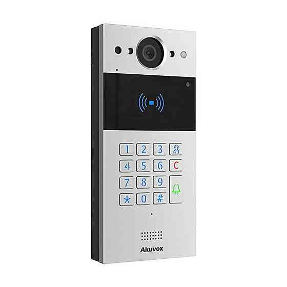 IP-відеопанель багатоабонентська 2Mp Akuvox R20K Silver зі зчитувачем EM-Marine / Mifare / NFC (87-00035) Киев