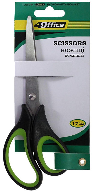 Ножиці універсальні 17 см "4Office" з ергономічними прогумов. ручками, 4-367, шт Київ - фото 1