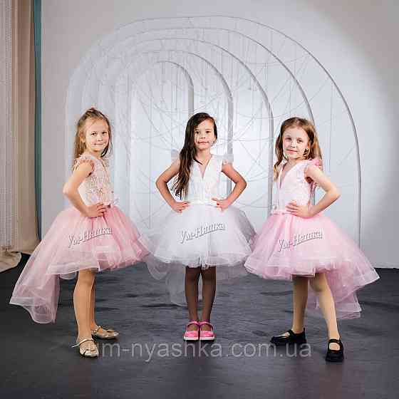 Дитяча сукня видовжене ззаду біла 116-128 Кривий Ріг