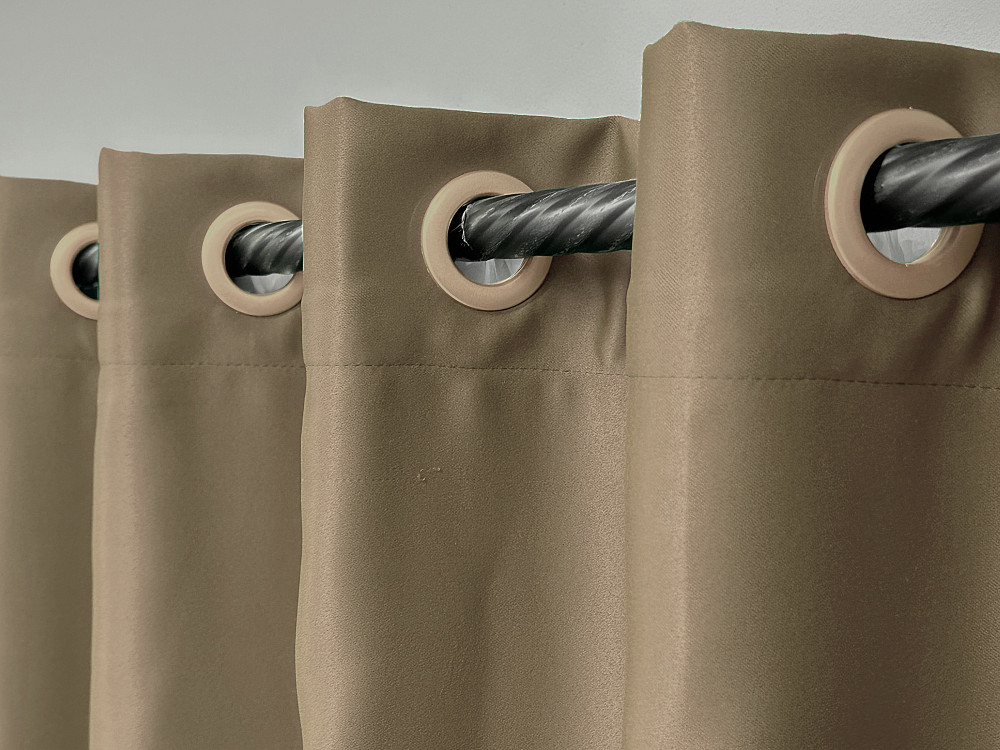 Комплект штор на люверсах VR-Textil Bagema Rvs № 1239ш 150х250 см 2 шт Молочний шоколад (37-0110) Київ - фото 13