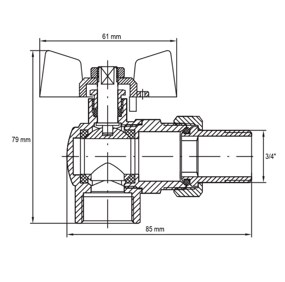 Кран з американкою 3/4" "антіпротечка"(Koer KR.228.W-Gi) кутовий білий (KR0193) Київ - фото 2