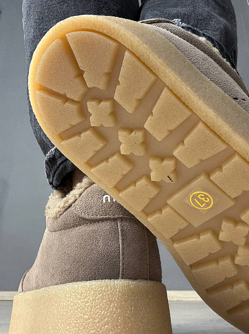 Кеди жіночі Hengji 633-5 утеплені замшеві на хутрі бежеві, 38, 24 см Київ - фото 18