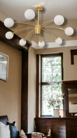 Світлодіодна люстра Кулі 8914 (Золотиста) 8 плафонів Київ