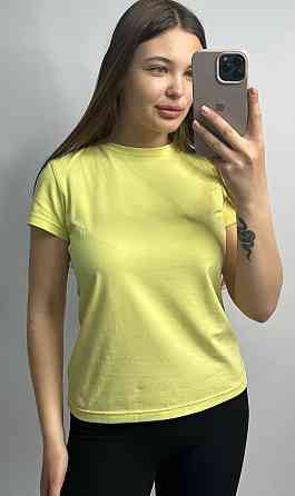 Базовая футболка женская удлиненная Лимонный M Харьков