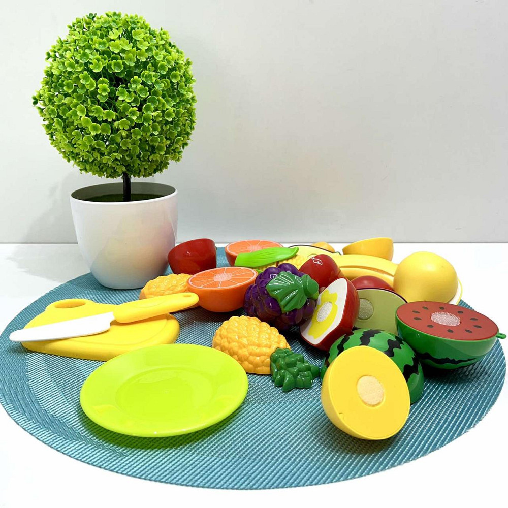 Набір продуктів WToys Кулінарна фантазія 25 елементів овочі та фрукти на липучках дошка для нарізки ніж (10265) Чернигов - изображение 10