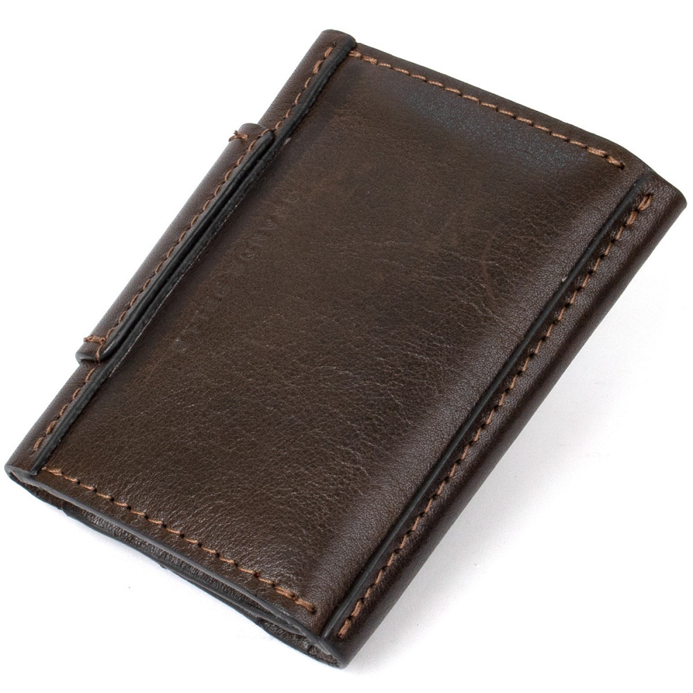 Кожаная визитница GRANDE PELLE 11410 Темно-коричневый Киев - изображение 2