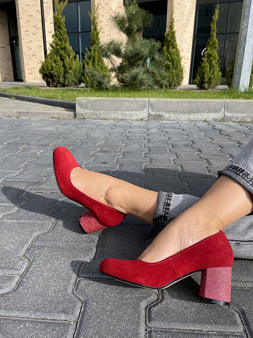 Nivelle Туфлі жіночі NIVELLE червоні замша натуральна каблук 6 см (1529/6030-6045) Коломия - фото 3