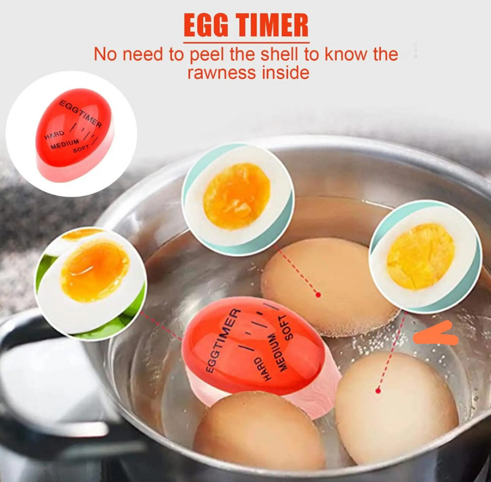 Кухонный таймер Яйцо для приготовления яиц меняет цвет 6 на 4 см красный Киев - изображение 4