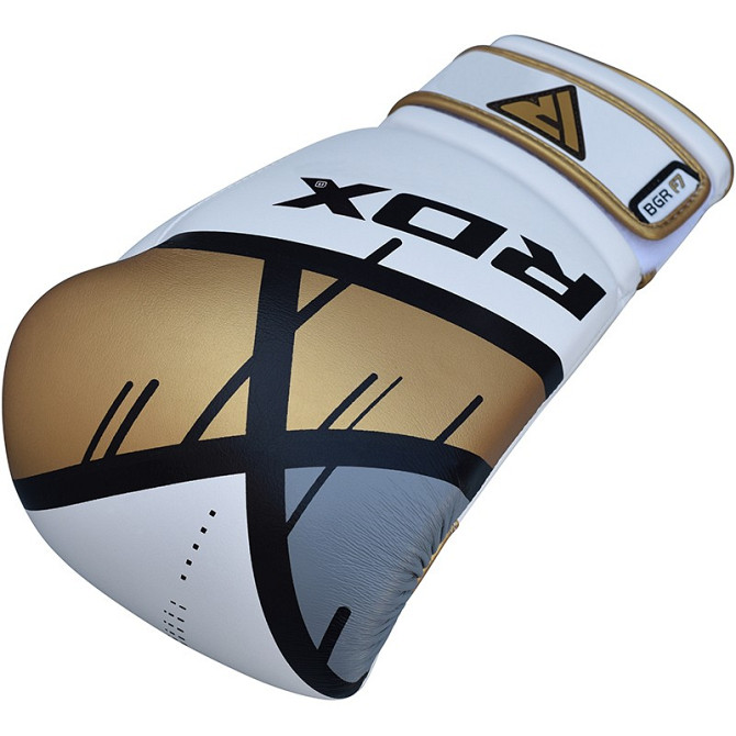 Боксерські рукавички RDX Rex Leather Gold 14 ун. Кам'янське - фото 7