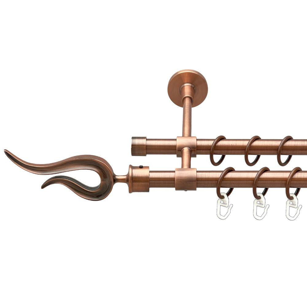 Карниз Orvit Віоло металевий дворядний закритий гладка труба кільце металеве Мідь 16\16 мм 240 см (00-00019814) Львів - фото 1