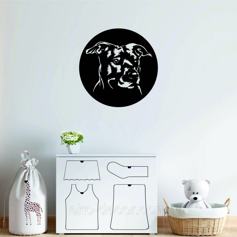 Декоративне настінне Панно «Собака», Декор на стіну 70*70 см, Чорний Київ - фото 10