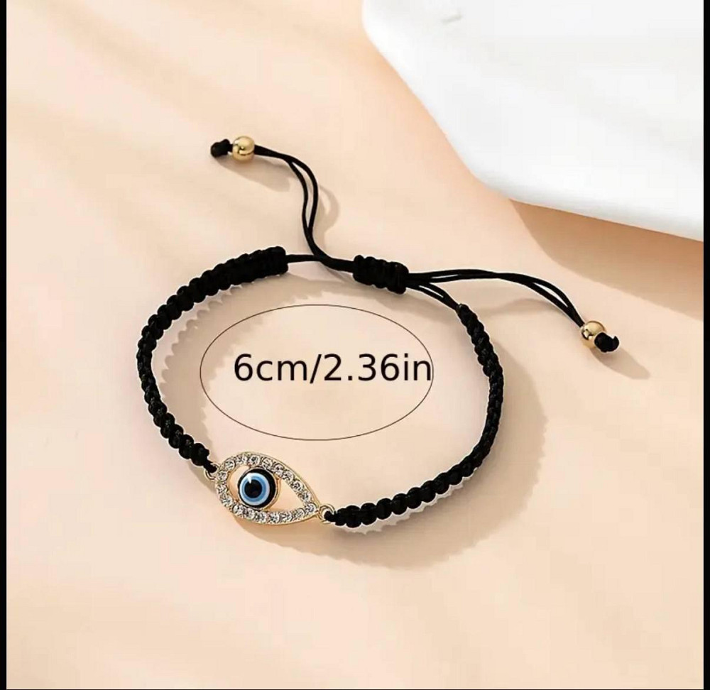 Браслет на чёрном шнурке с подвеской глаз Киев - изображение 3