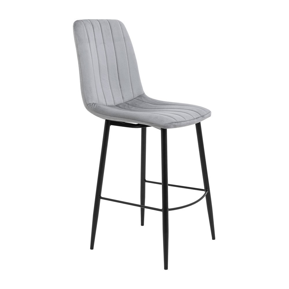 Стілець крісло барний м'який FuryDesign Malcolm 57 високі ніжки Сірий Київ - фото 1