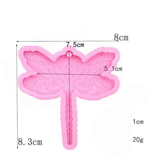Молд силиконовый Стрекоза 83 на 80 мм розовый Киев