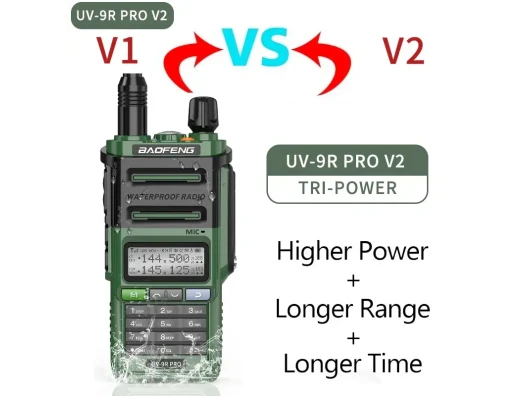 Радіостанція рація Baofeng UV-9R Pro 8W водонепроникна IP68 Type-C батарея 1800 мА·год (Зелений) Вінниця