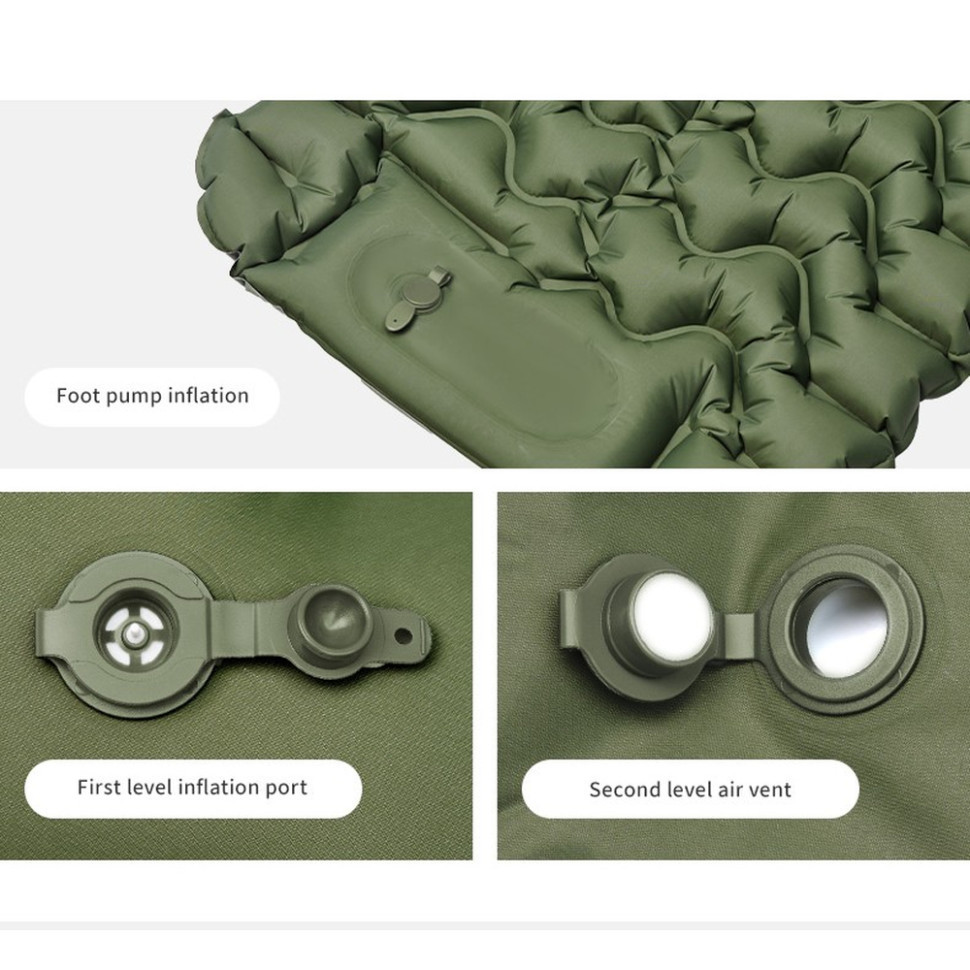 Матрац надувний одинарний Naturehike CNK2550WS019 (65 мм) з вбудованою помпою Синій Вінниця - фото 10