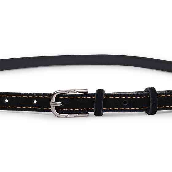 Замшевый оригинальный женский ремень Vintage 20756 Черный Киев