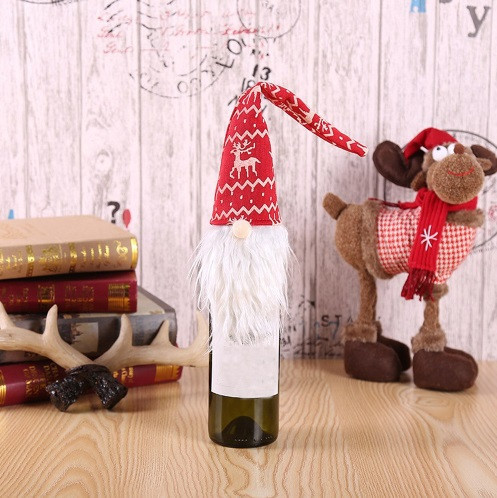 Новорічний чохол на пляшку Гном 37 на 9 см різнобарвний Київ - фото 1