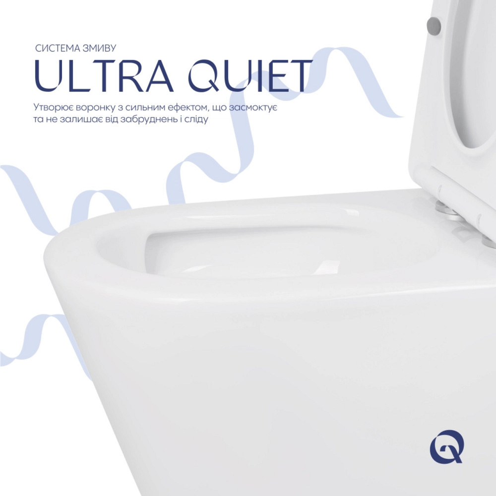 Унитаз напольный Qtap Swan Eco Ultra Quiet с сидением Soft-close 640x360x835 мм QTSWA27W48748 White Киев - изображение 5