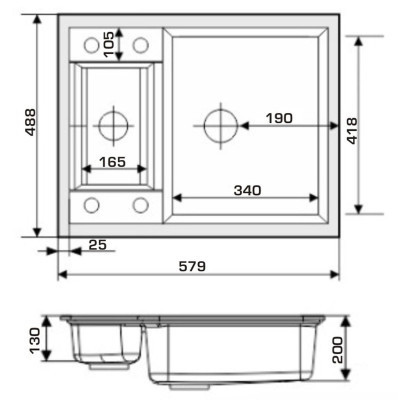 Мийка кухонна GRANADO SAMORA back shine (gr0901) Вінниця - фото 7