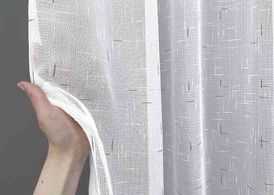 Тюль VR-Textil 1210т Івонна Льон Білий з бронзовим вкрапленням 300х270 см (43-058) Київ