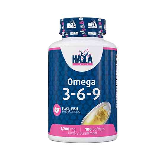 Омега 3-6-9 Haya Labs Omega 3-6-9 Flax, Fish &amp; Borage Oils 1200 mg 100softgels Луцьк