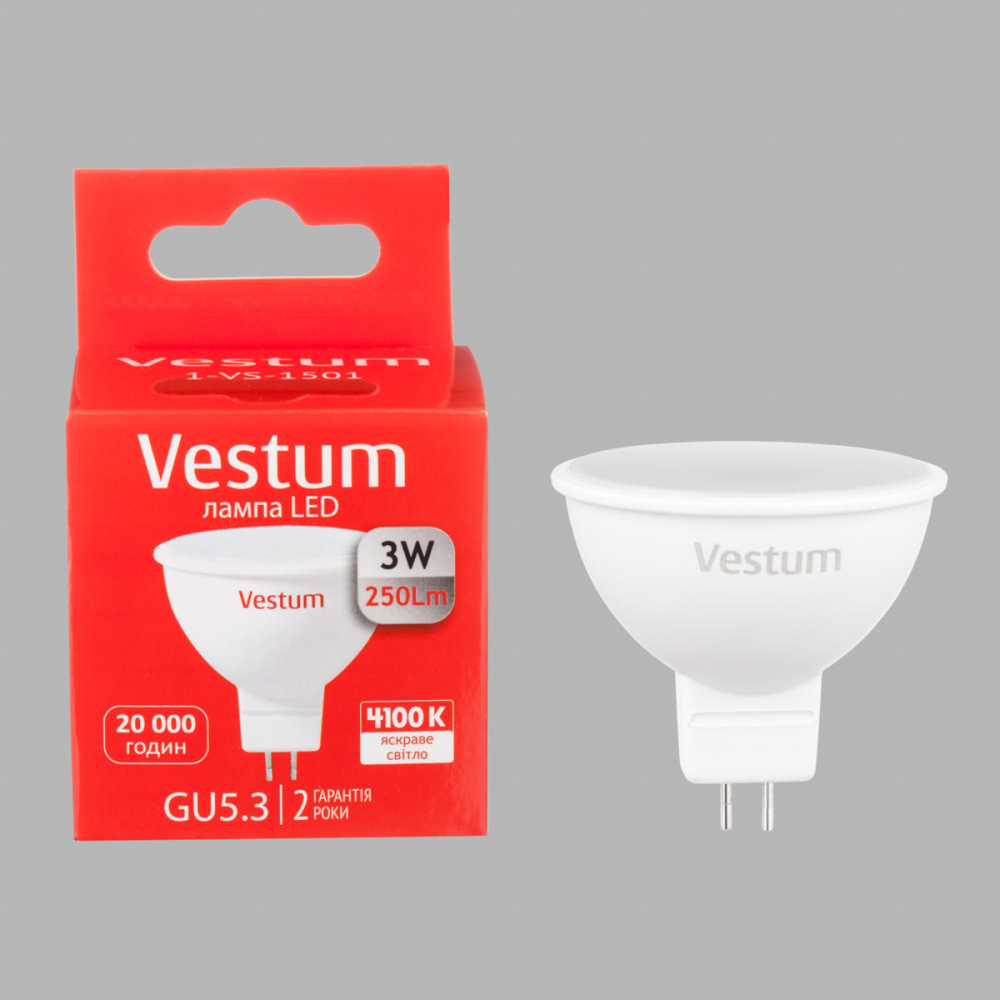 Led лампа gu5.3 MR16 3W 4100K Vestum Киев - изображение 5