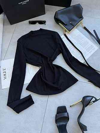 Жіночий теплий базовий гольф з ангори рубчик Чорний, 42/46 Одеса