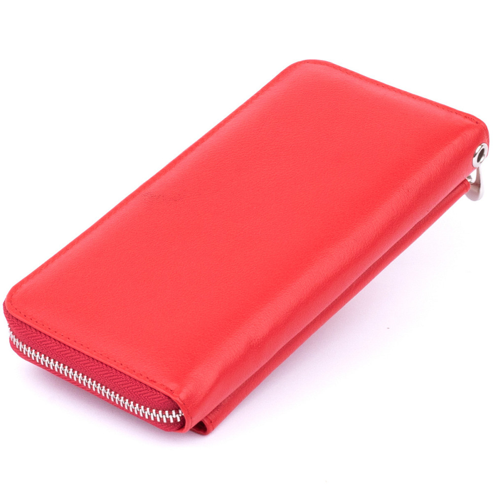 Гаманець з кишенькою на лицьовій стороні жіночий Червоний (ST Leather) Київ - фото 6