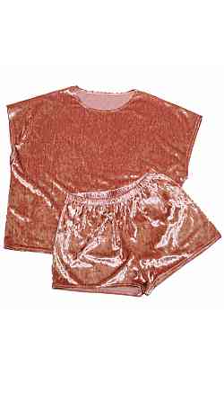 Женский домашний костюм футболка+шорты из мраморного велюра Пудровый S Харьков