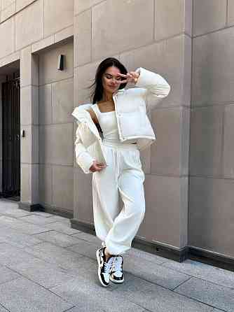 Женская короткая куртка дутик с карманами и капюшоном плащевка перламутр на синтепоне Одесса