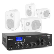 Колонка  Zestaw białych głośników do muzyki w tle 4 x 4" BV40W 100V z wzmacniaczem 2 strefowym Київ - фото 1