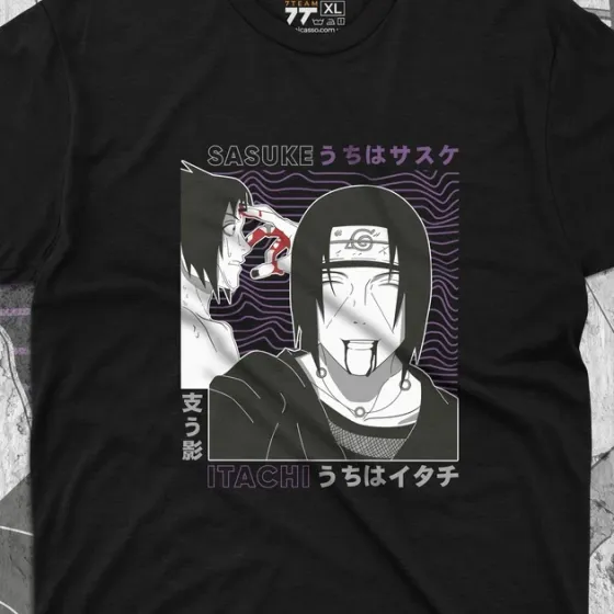 Футболка для подростка мальчика с принтом Наруто Ітачі і Саске Размер 160 Anime10334 Днепр