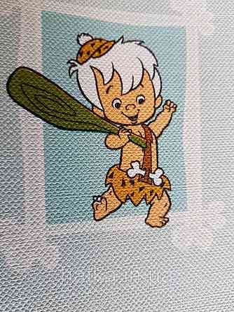 Обои виниловые на флизелине AdaWall Ada Kids метровые детские мультфильм Флинтстоуны картинки  на голубом фоне Киев