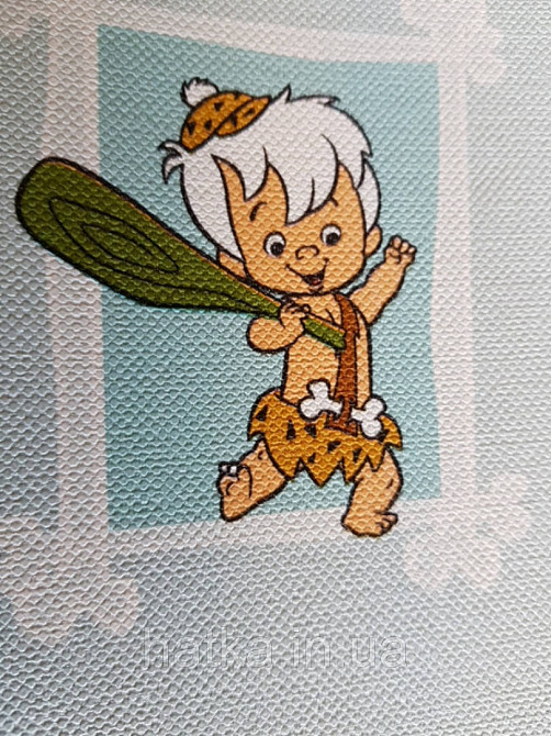 Обои виниловые на флизелине AdaWall Ada Kids метровые детские мультфильм Флинтстоуны картинки  на голубом фоне Киев - изображение 4