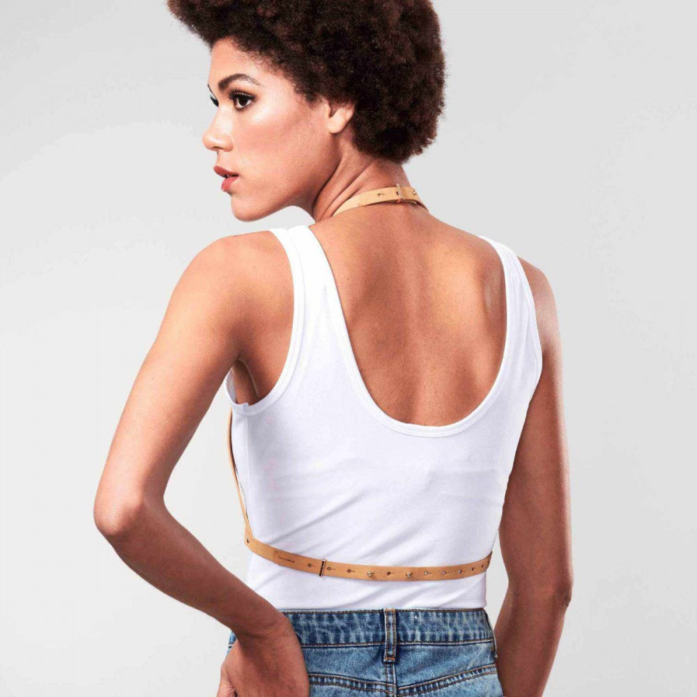 Портупея Bijoux Indiscrets MAZE - Halter Bra Harness Braun Sex Aura Київ - фото 3