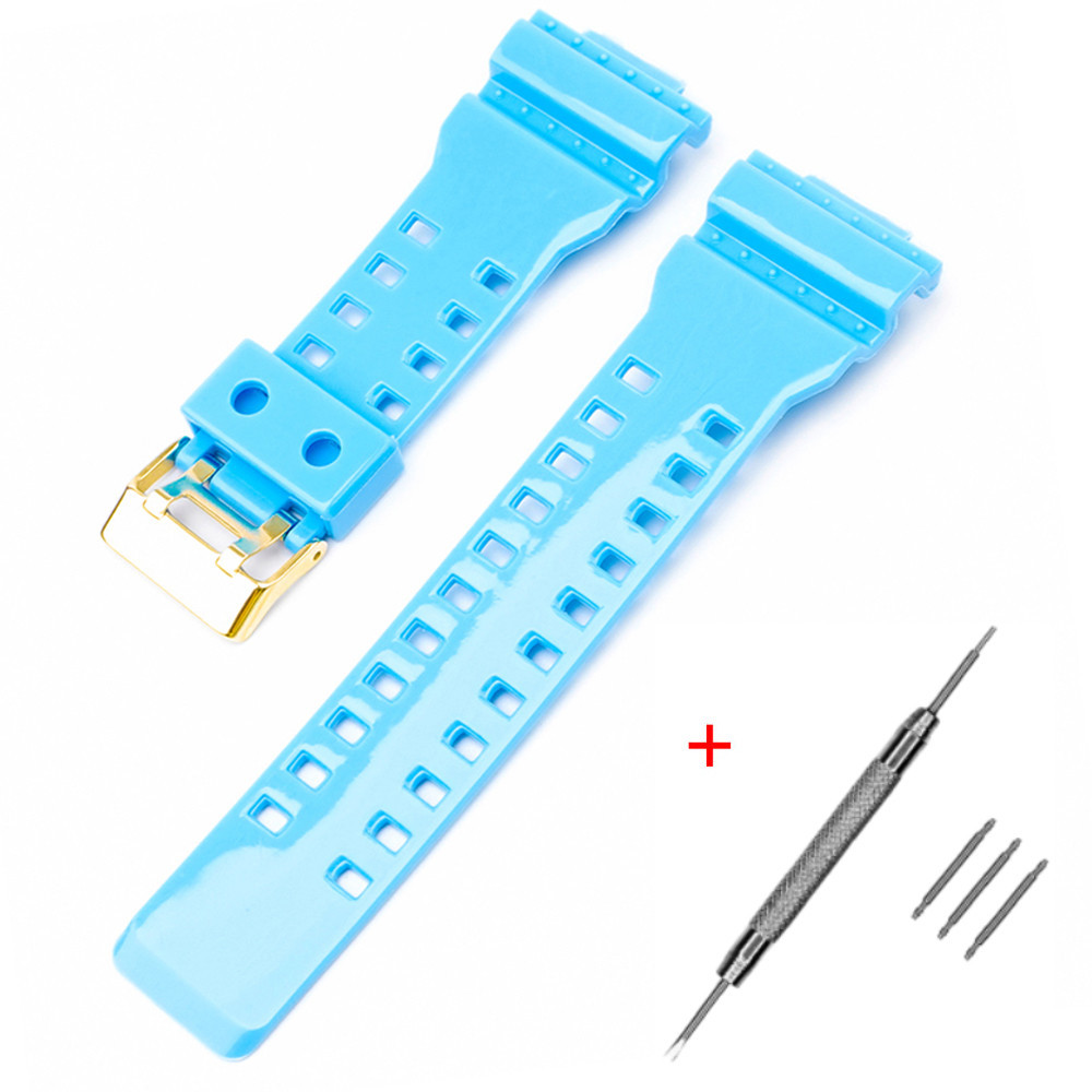 Ремінець для Casio G-Shock GA-100/110/120 Light Blue-Glossy GD SBR Київ - фото 1