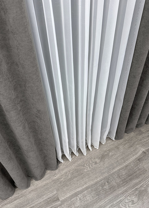 Шторна тканина мікровелюр Petek YL колір світло-сірий 1705ш Київ - фото 6