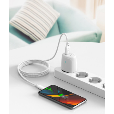 Дата кабель USB 2.0 AM to Micro 5P 1.0m braided white XO (NB235_M_White) Вінниця - фото 2