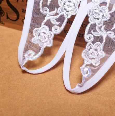 Еротичні трусики з розрізом білі унісекс - розмір універсальний, резинка до 90см Київ