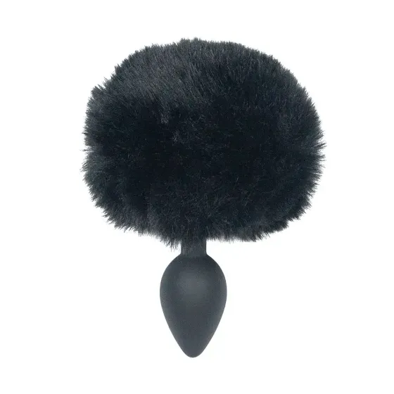 Анальна пробка з хвостом Punishment - Bunny Tail Silicone Anal Plug - Black Львів