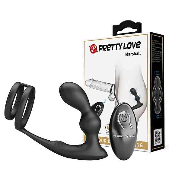 Ерекційне кільце з анальною пробкою - Pretty Love Marshal Penis Sleeve Sex Aura Київ
