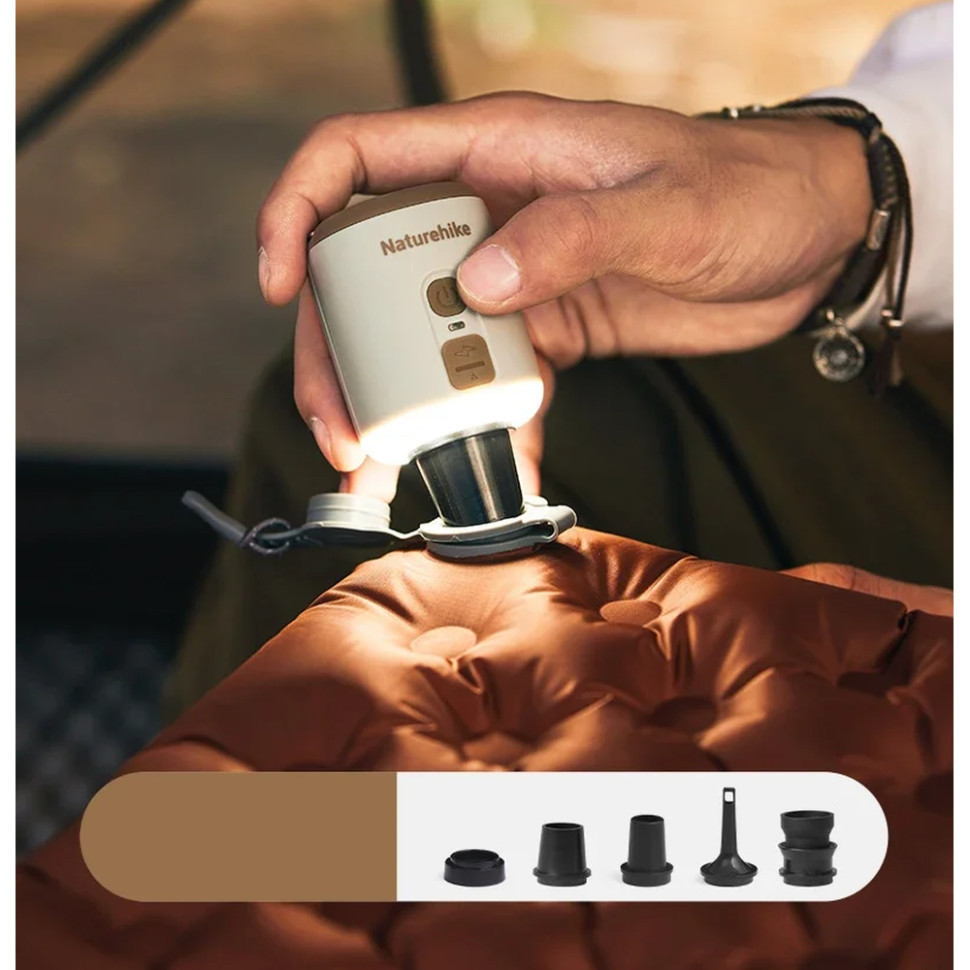 Міні насос - нічник - вентилятор Naturehike CNK2300DQ022, бежевий Киев - изображение 5