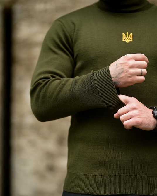 Мужской Гольф вязаный Patriot oliva ПП8184 Одесса - изображение 6