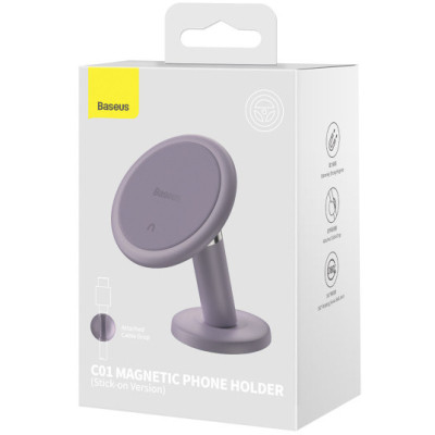Універсальний автотримач Baseus Magnetic (клейка стртрічка) purple (SUCC000005) Вінниця - фото 7