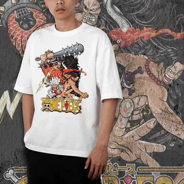 Футболка для подростка мальчика с принтом Ван Пис Луффі, Ейс і Кайдо Размер 160 Anime10166 Днепр - изображение 4